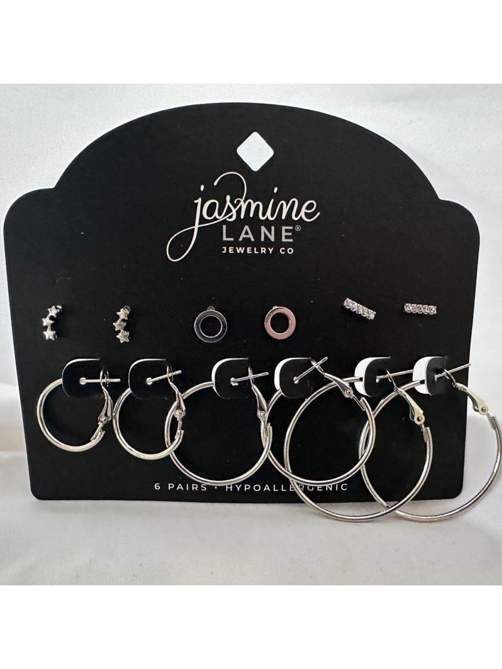 Jasmine Silver Hoop & Stud Earring Set